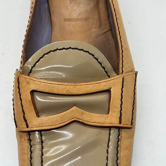 Prada Authenticated Vintage Tan Block Heel Loafer Shoes **Sz 39/US Size 9**🌸🌸 - Picture 9 of 13
